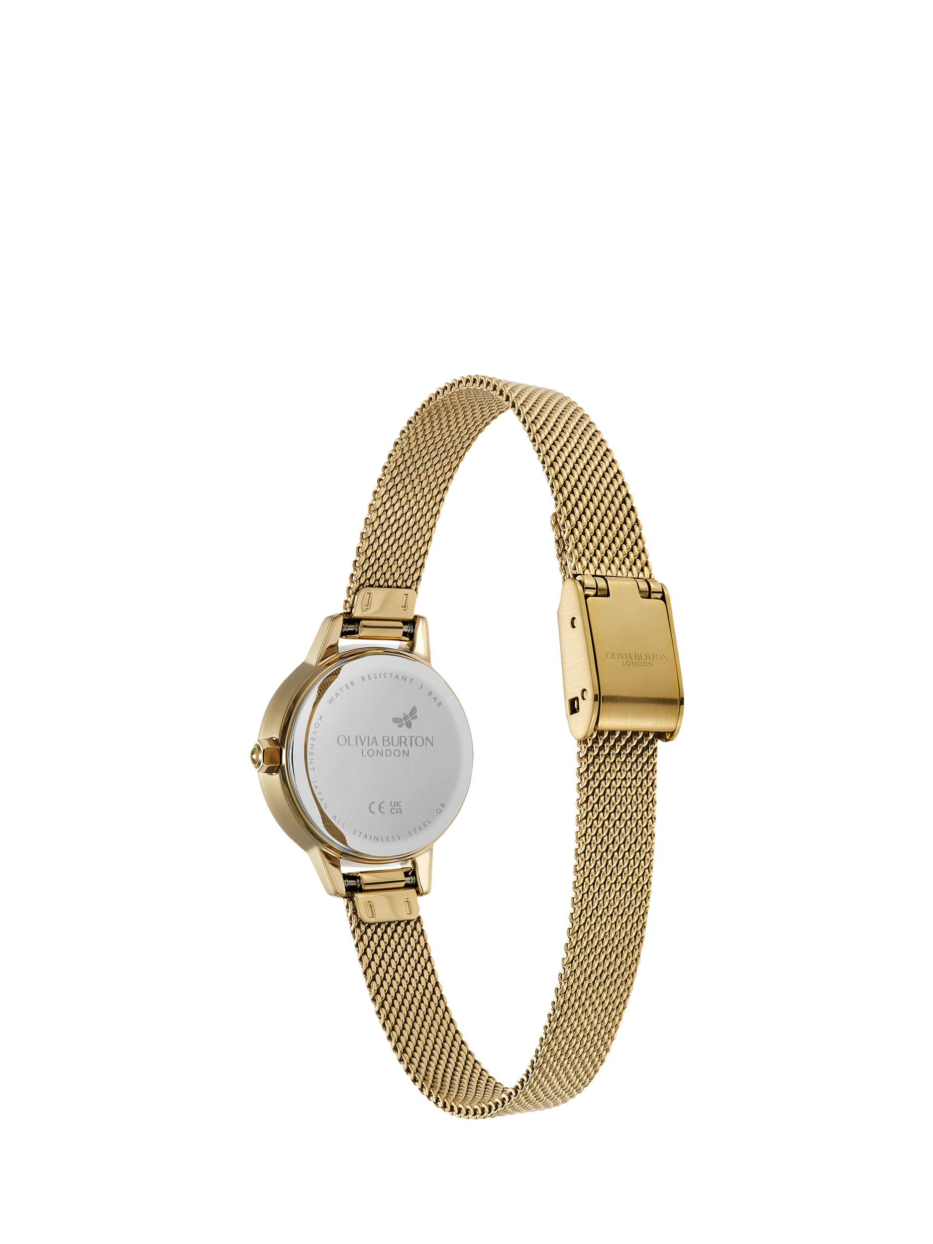 Product image 6 of 8, which shows Olivia Burton Women's Mini Classics Crystal Mesh Bracelet Strap Watch, Green/Gold