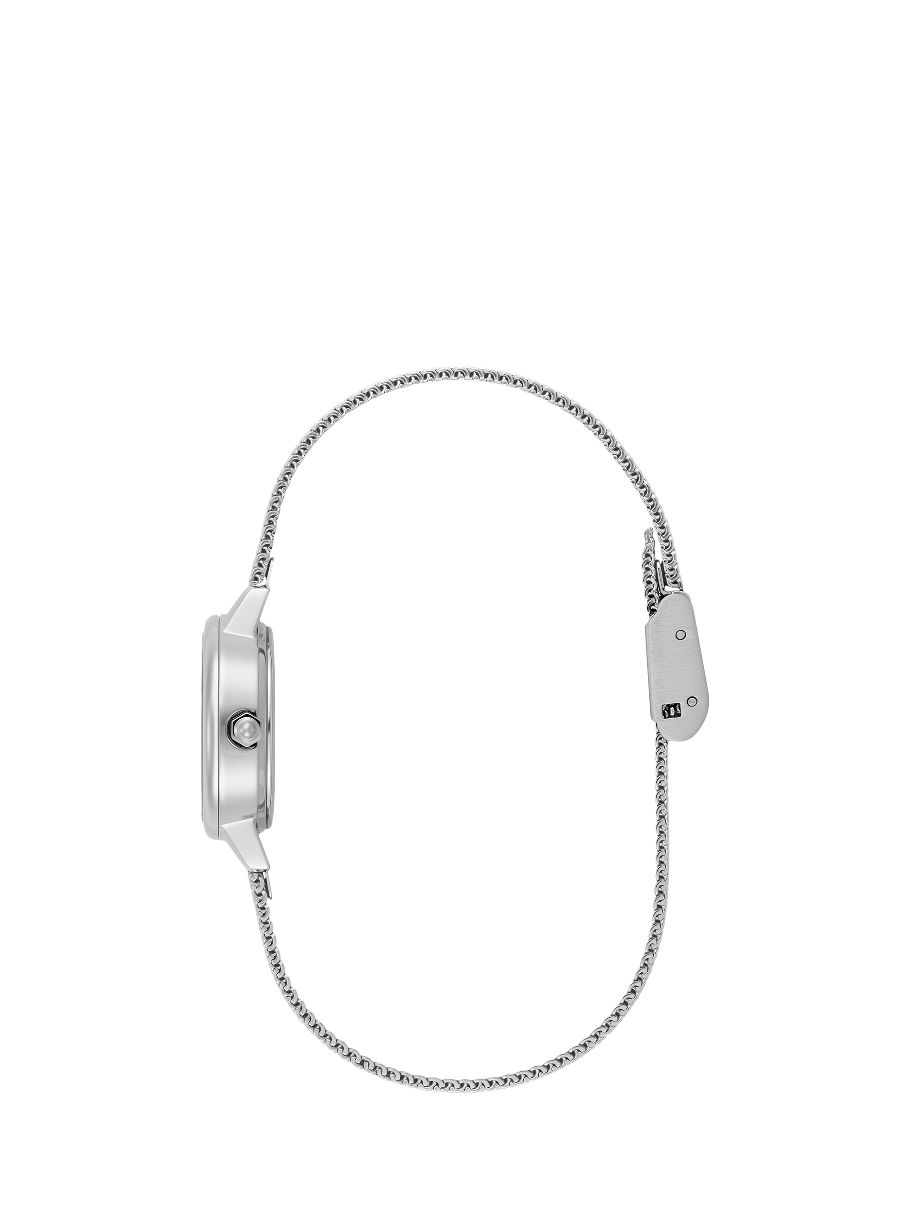 Product image 4 of 6, which shows Olivia Burton Women's Mini Classics Crystal Mesh Bracelet Strap Watch, Pink/Silver