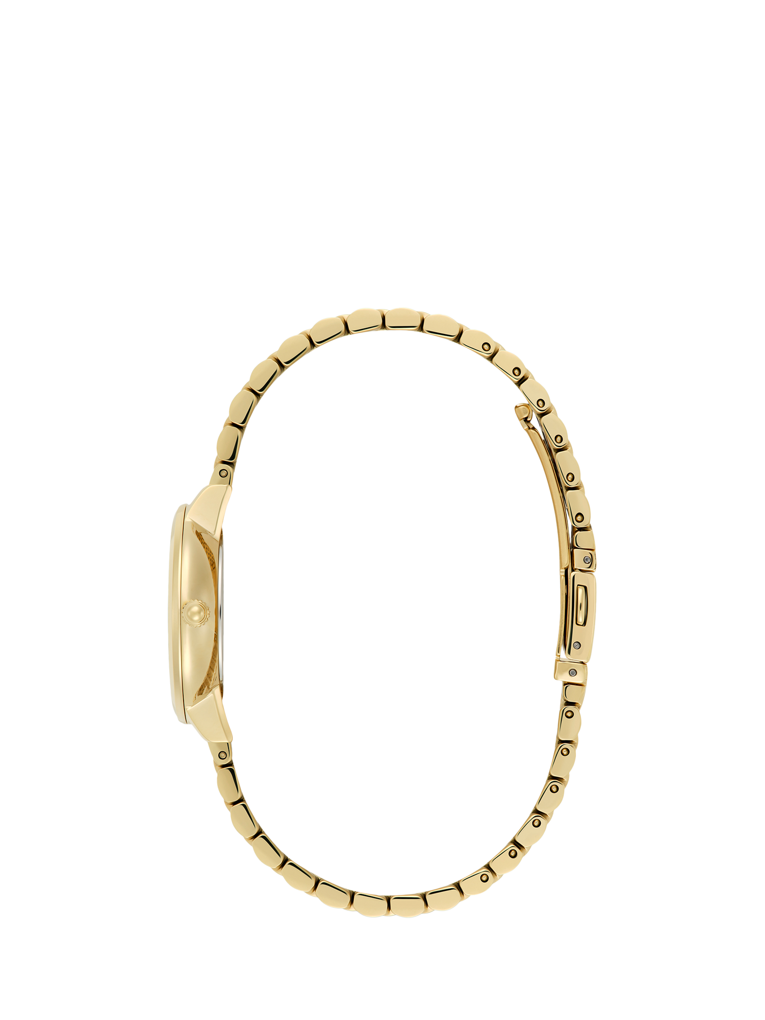 Product image 5 of 8, which shows Olivia Burton Ultra Slim Honeycomb Bracelet Strap Watch, Green/Gold