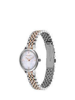 Olivia Burton Women's Ultra Slim Honeycomb Dial Bracelet Strap Watch, Multi/Silver - view 2, Multi/Silver