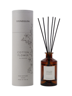 Stoneglow Cotton Flower Reed Diffuser, 160ml, Grey