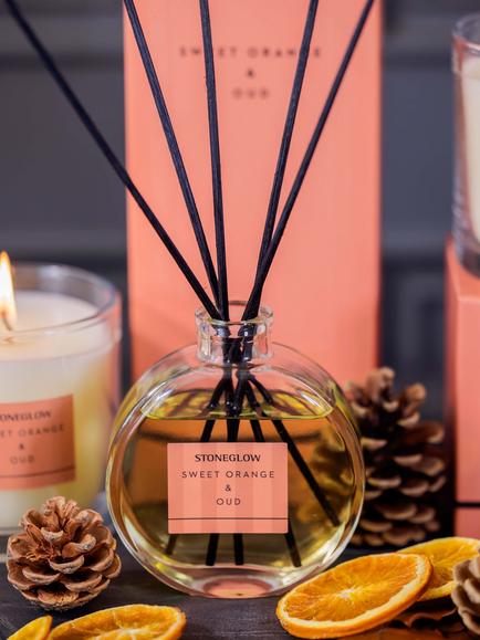 Stoneglow Orange & Oud Reed Diffuser, 120ml - view 2, Orange