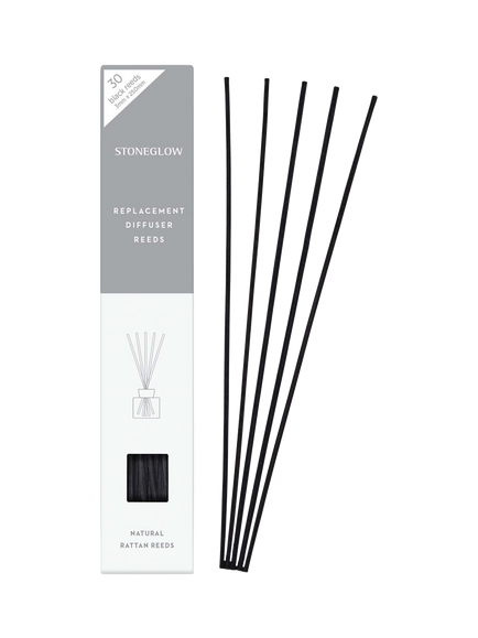 Stoneglow Replacement Diffuser Reeds, Pack of 30, Black, Black