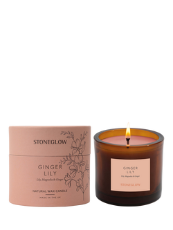 Stoneglow Ginger Lily Scented Candle, 210g, Pink