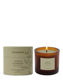 Stoneglow Lemon Verbena Scented Candle, 210g, Green
