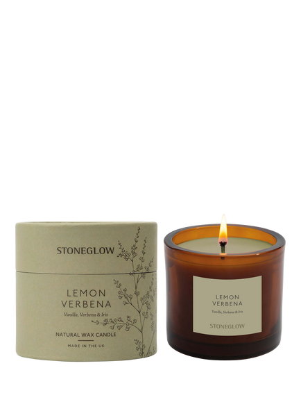 Stoneglow Lemon Verbena Scented Candle, 210g, Green
