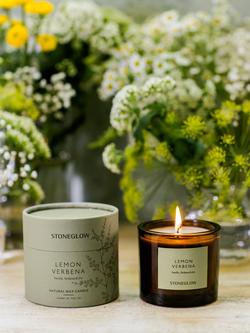 Stoneglow Lemon Verbena Scented Candle, 210g - view 2, Green