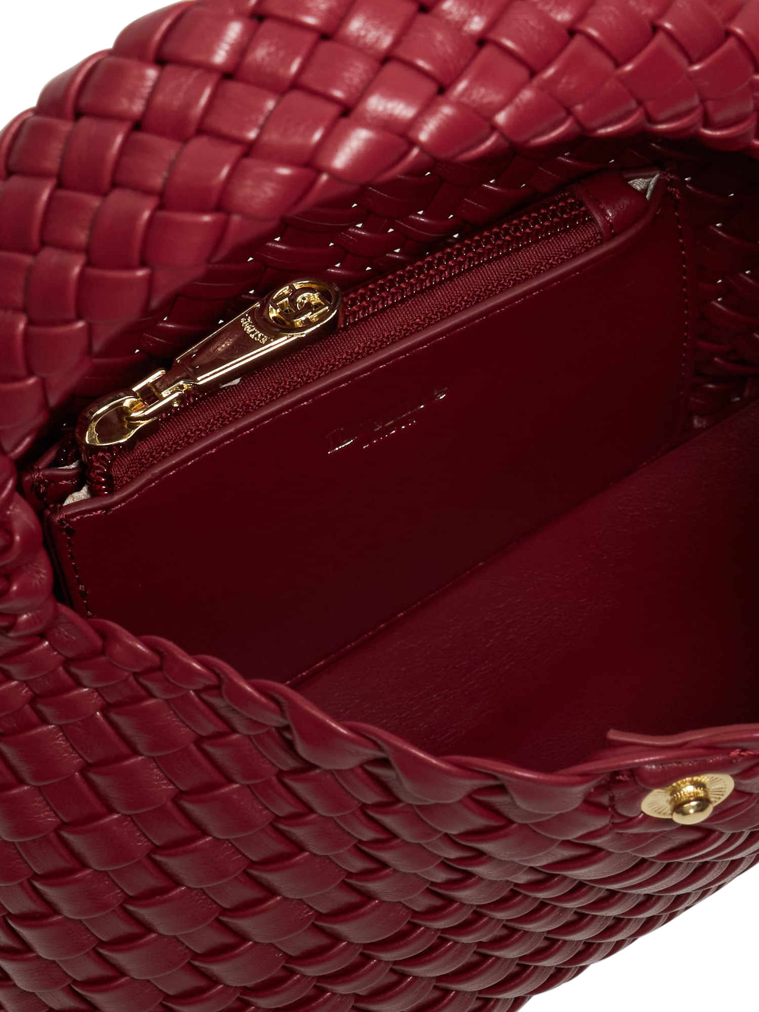 Product image 3 of 4, which shows Dune London Dinkideliberate Woven Shoulder Bag, Burgundy