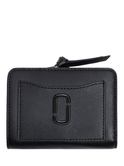 Marc Jacobs Leather The Utility Snapshot Mini Compact Wallet, Black, Black