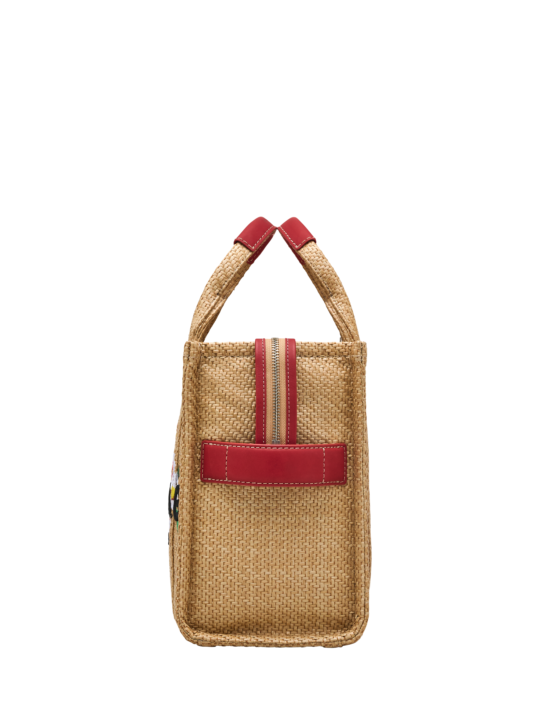 Product image 6 of 9, which shows Marc Jacobs Canvas Floral Embroidered The Medium Tote Bag, Natural