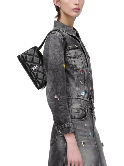 Marc Jacobs The Mini Dual Quilted Leather Shoulder Bag - view 2, Black