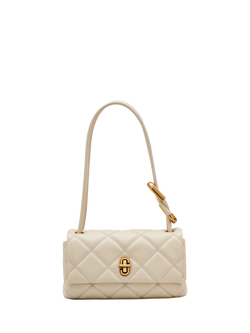 Marc Jacobs The Mini Dual Quilted Leather Shoulder Bag, Cloud White