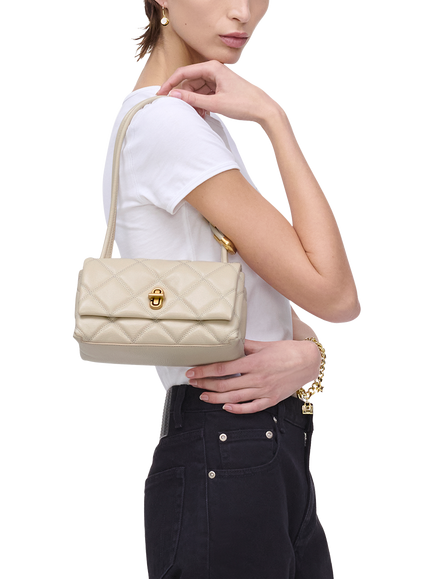 Marc Jacobs The Mini Dual Quilted Leather Shoulder Bag - view 2, Cloud White