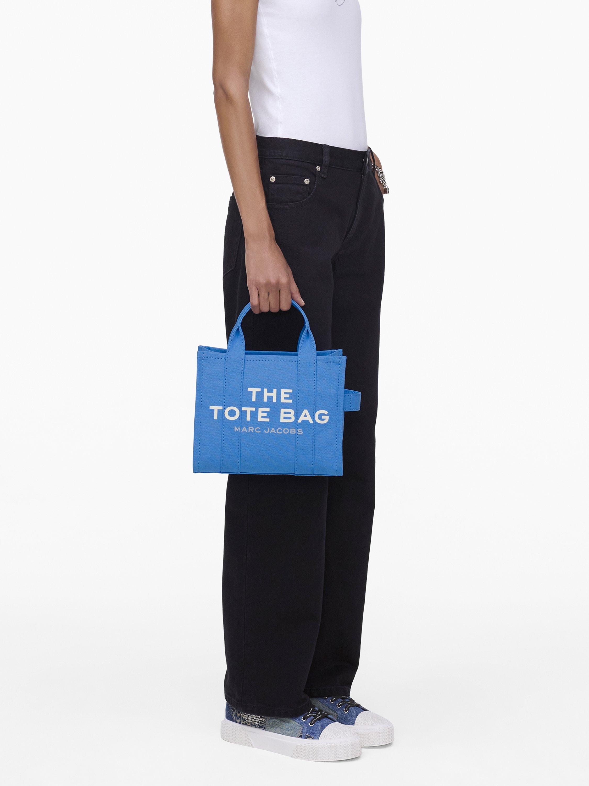 Product image 8 of 8, which shows Marc Jacobs Cotton Canvas The Small Tote Bag, Spring Blue