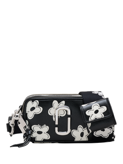 Marc Jacobs Leather Daisy The Snapshot Crossbody Bag, Blk/Wht, Blk/Wht