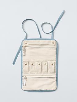 John Lewis x Sanderson Pamir Garden Jewellery Roll, Blue - view 2, Blue