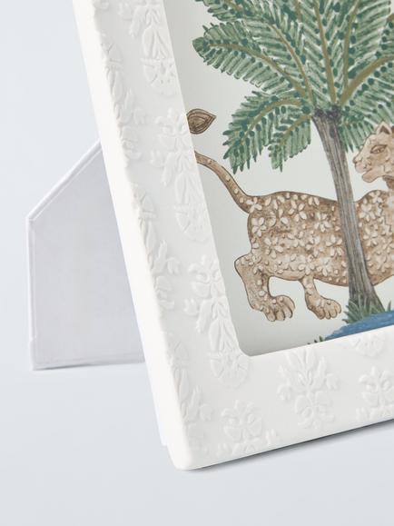 John Lewis x Sanderson Etched Ceramic Photo Frame, White - view 2, White