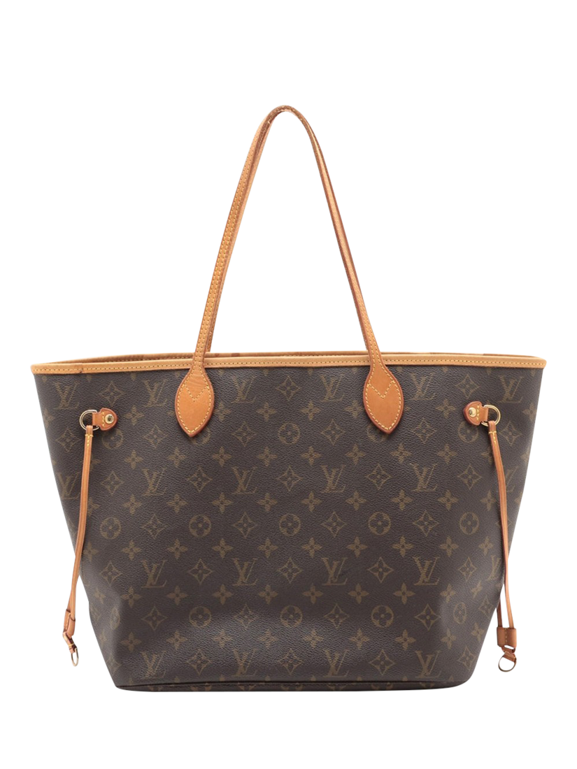 Pre-loved Louis Vuitton 2009 Monogram Neverfull MM Canvas and Leather Tote Bag, Brown
