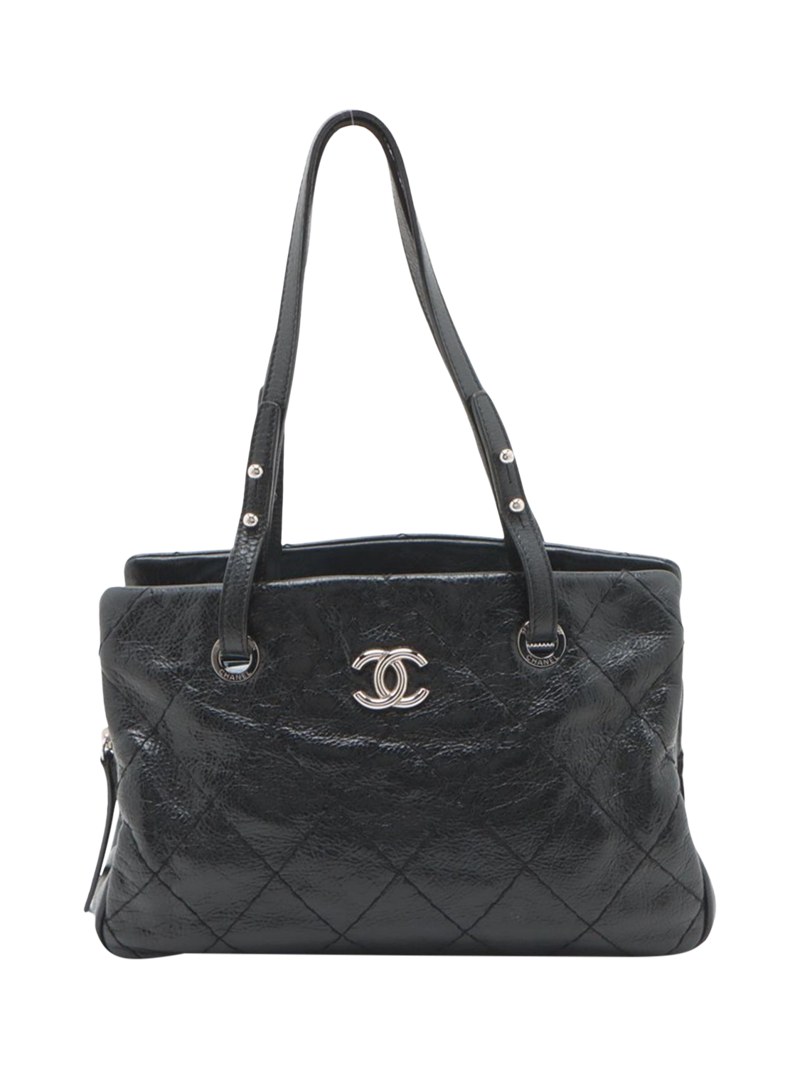 Pre-loved CHANEL 2010 Matelasse Leather Shoulder Bag, Black