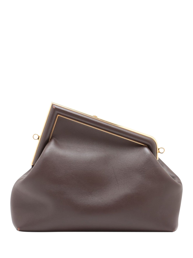 Pre loved Fendi First Leather Shoulder Bag Brown
