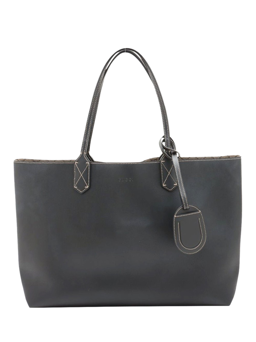 Pre-loved GUCCI Canvas and Leather GG Supreme Reversible Tote Bag, Black