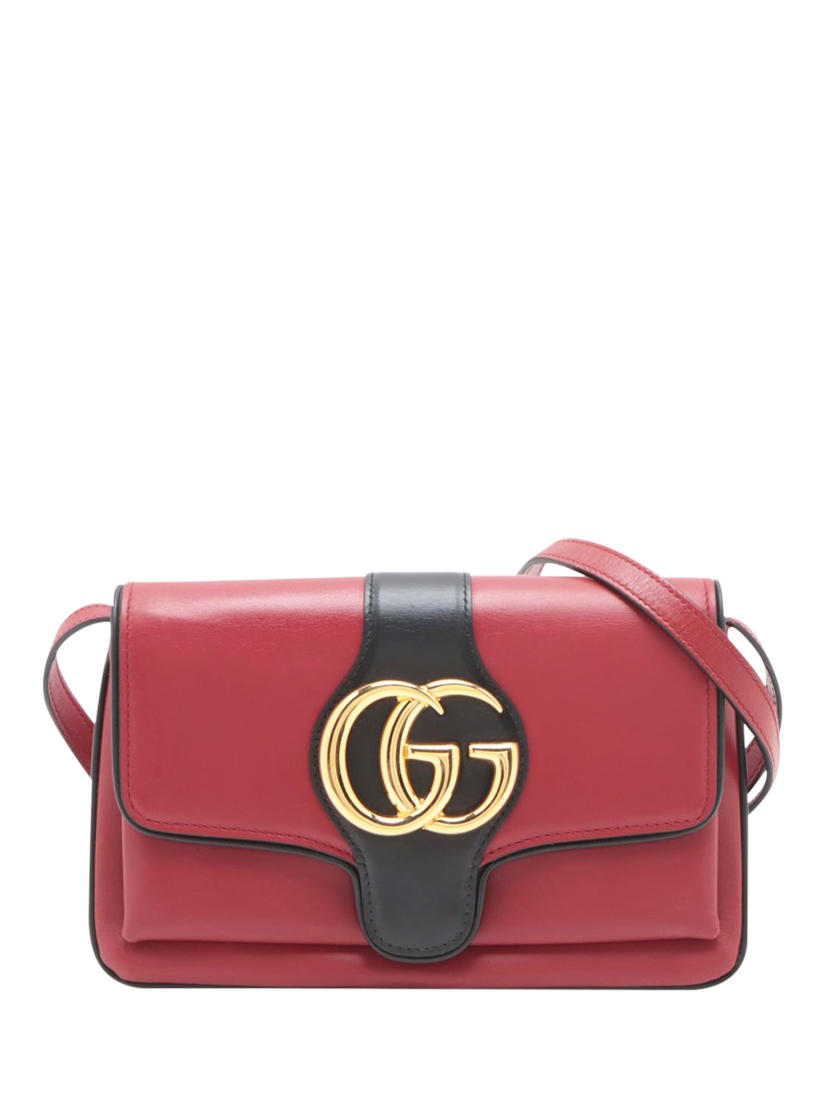 Pre-loved GUCCI Arli Leather Shoulder Bag, Red/Black