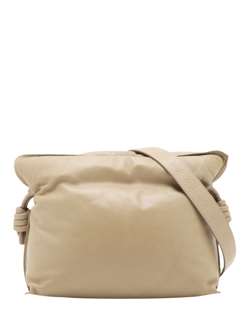 Pre-loved LOEWE Flamenco Puffer Leather Shoulder Bag, Khaki