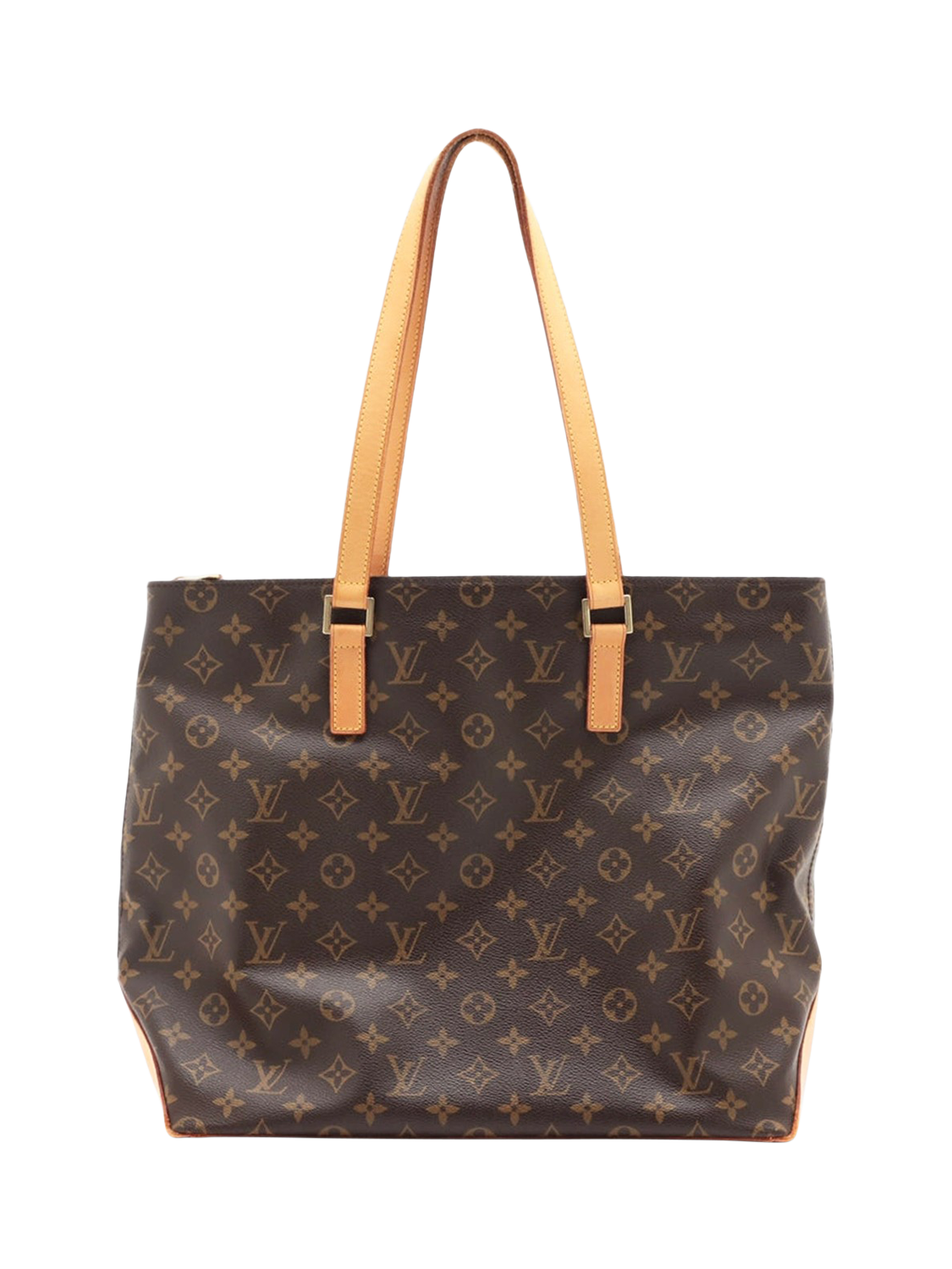 Pre-loved Louis Vuitton 2004 Monogram Cabas Mezzo Canvas and Leather Tote Bag, Brown