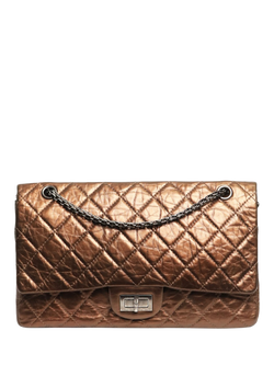 Pre-loved CHANEL 2010 Maxi Lambskin Quilted Shoulder Bag, Brown, Brown