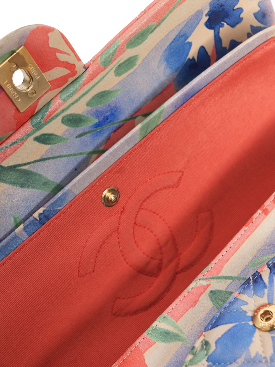 Product image 9 of 10, which shows Pre-loved CHANEL 2009 Medium Lambskin Diamond Quilted Double Flap Bag, Multi