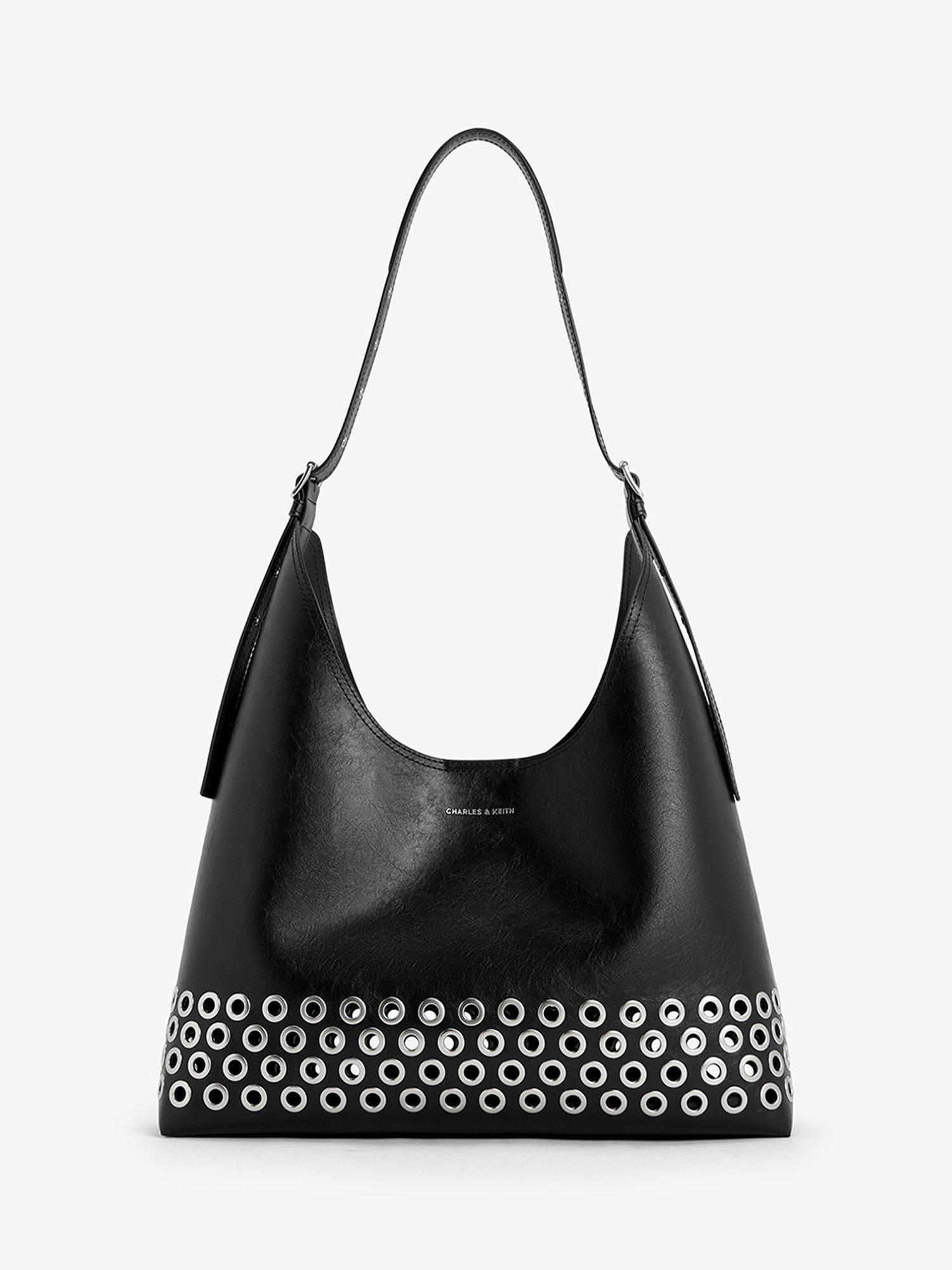 ★CHARLES&KEITH★Liv Embossed Shoulder Bag/送料込 CHARLES ＆ KEITH ショルダーバッグ バッグ Liv リブ グロメット