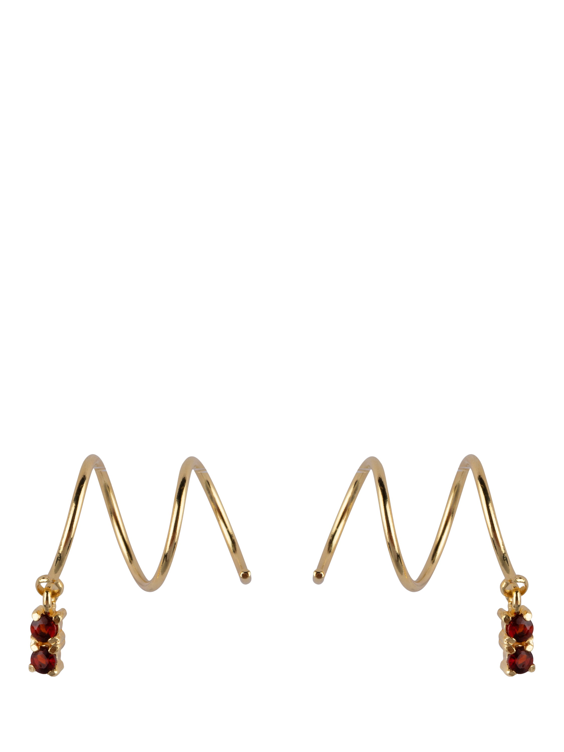 Ana Dyla Rumi Garnet Swirl Earrings, Gold