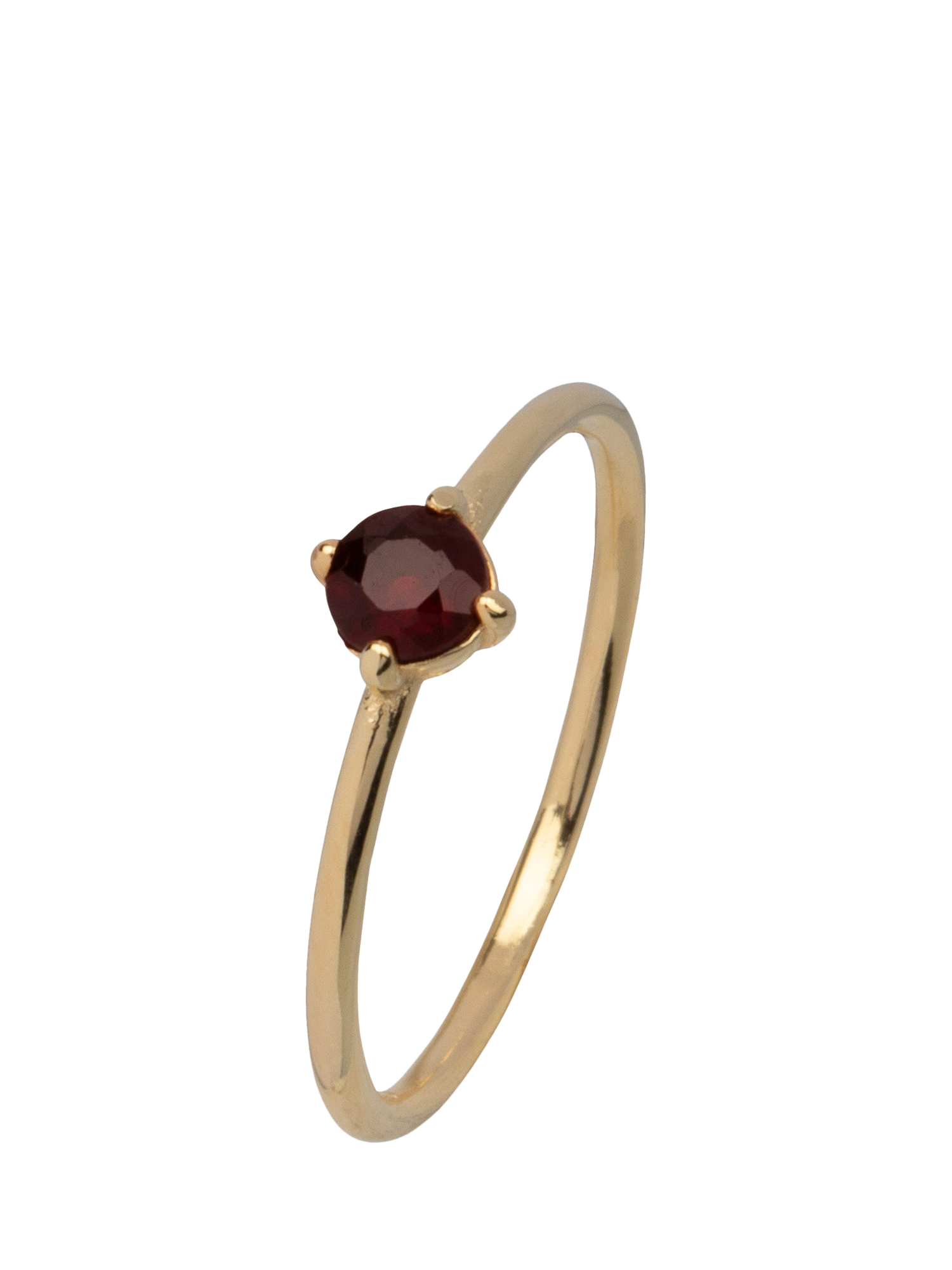 Ana Dyla Fleur Solitaire Garnet Ring, Gold