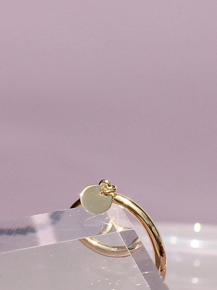 Product image 2 of 2, which shows Ana Dyla Leah Disc Charm Ring, Gold