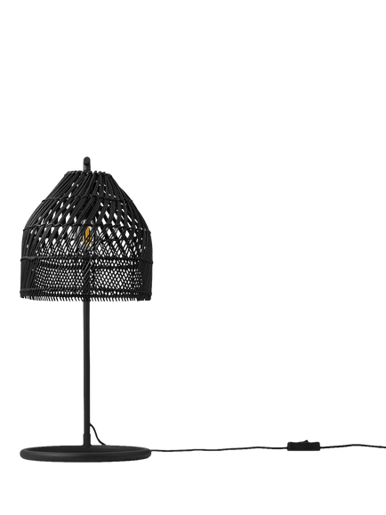 MADE Java Rattan Overreach Table Lamp, Black - view 2, Black