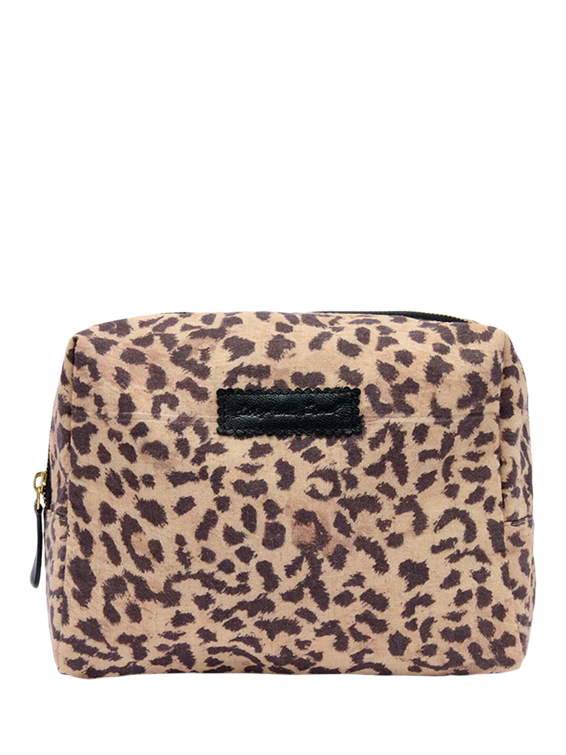 Product image 1 of 1, which shows Lily and Lionel Nola Leopard Wash Bag, Cream