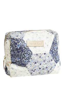 Lily and Lionel Nola Patchwork Wash Bag, Blue, Blue