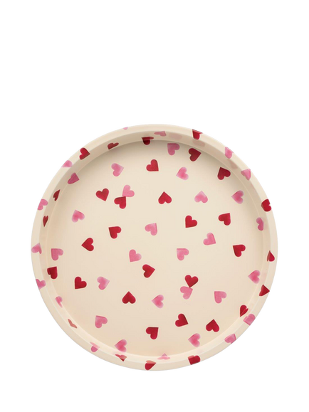 Emma Bridgewater Pink Hearts Deep Round Steel Tray, Multi
