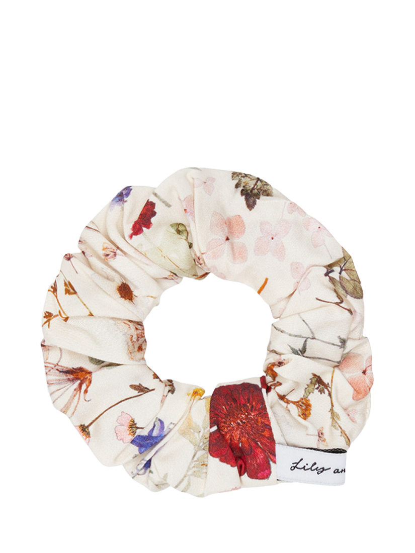 Product image 2 of 4, which shows Lily and Lionel Ella Pressed Floral Eye Mask & Hair Tie Set, Cream