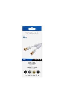 Vivanco Satellite Receiver Connection Cable, 3m, White