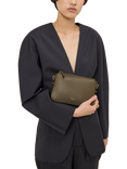 Mulberry Clovelly Leather Pouch Bag, Linen Green