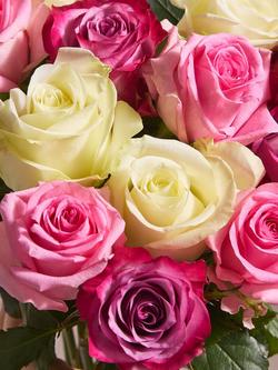 John Lewis High Altitude Pink Mixed Roses Hand Tied Bouquet - view 2, Blue Royal