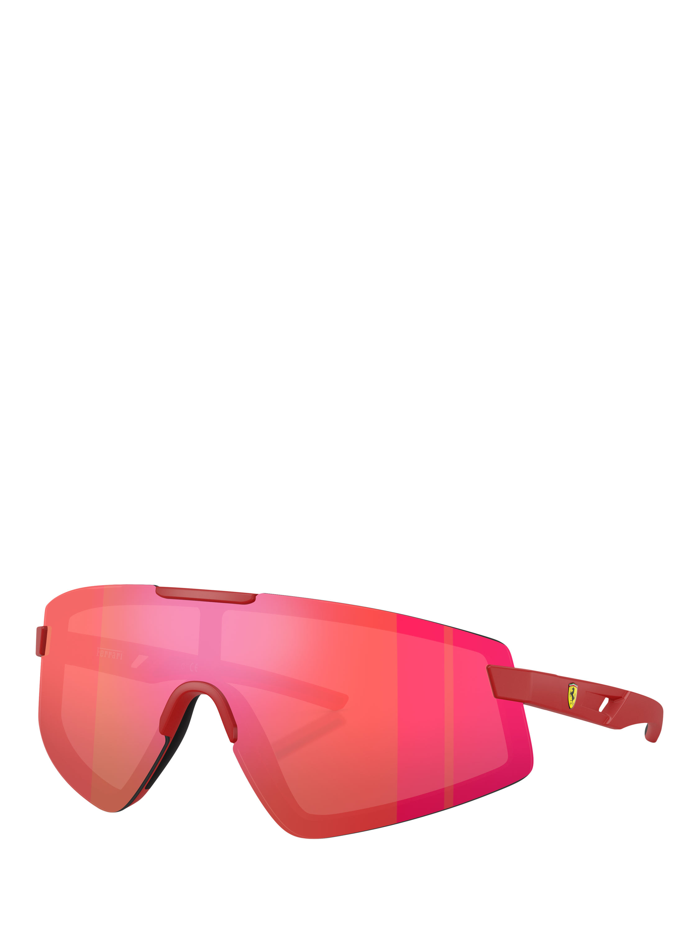Product image 1 of 6, which shows Scuderia Ferrari FZ6009U Men's Irregular Sunglasses, Matte Red/Mirror Red