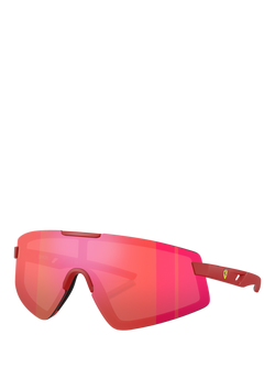 Scuderia Ferrari FZ6009U Men's Irregular Sunglasses, Matte Red/Mirror Red
