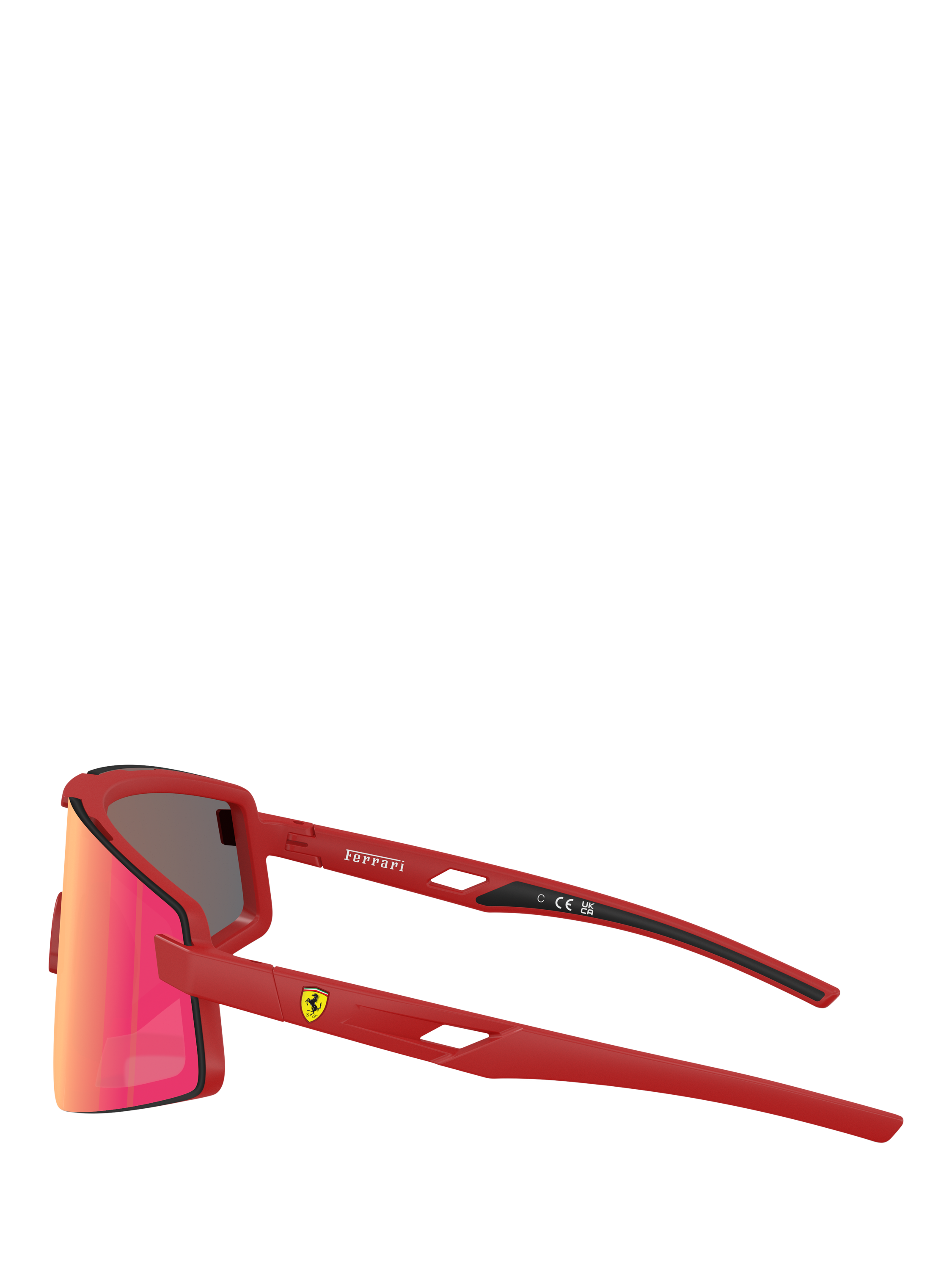 Product image 3 of 6, which shows Scuderia Ferrari FZ6009U Men's Irregular Sunglasses, Matte Red/Mirror Red