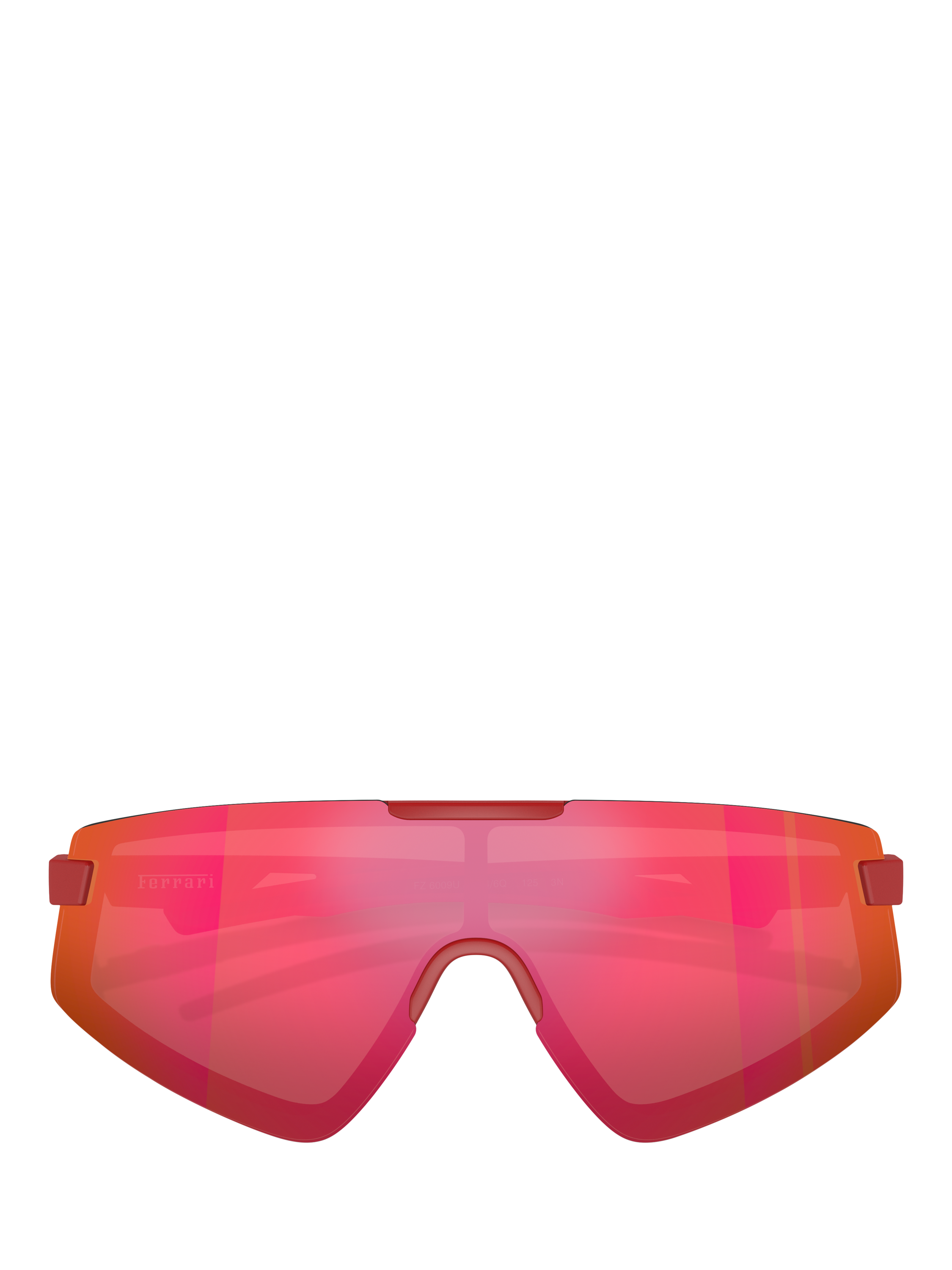 Product image 5 of 6, which shows Scuderia Ferrari FZ6009U Men's Irregular Sunglasses, Matte Red/Mirror Red