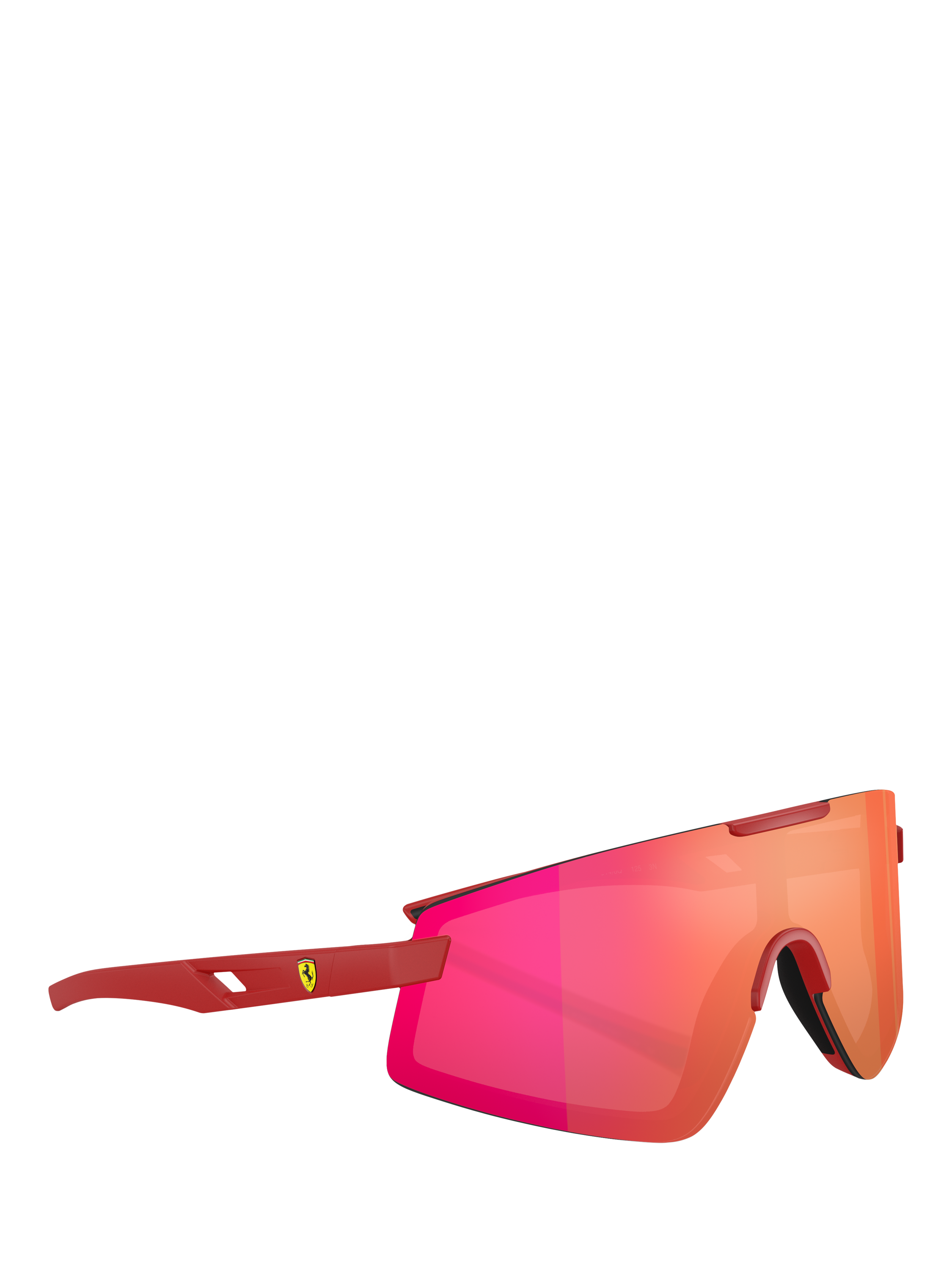 Product image 6 of 6, which shows Scuderia Ferrari FZ6009U Men's Irregular Sunglasses, Matte Red/Mirror Red
