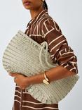 Dragon Diffusion Bamboo Woven Leather Large Tote Bag, White