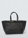 Dragon Diffusion Bamboo Woven Leather Small Tote Bag, Black