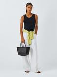 Dragon Diffusion Bamboo Woven Leather Small Tote Bag, Black